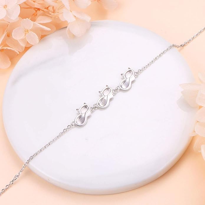 Anklet for Women S925 Sterling Silver Adjustable Foot Evil Eye Starfish Heart Bead Butterfly Celtic Knot Cross Multilayer Layered Ankle Bracelet Jewelry
