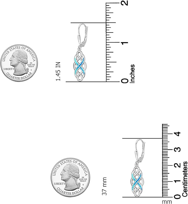 LeCalla 925 Sterling Silver Leverback Drop Earrings | Lightweight Celtic-Knot Filigree Heart Teardrop Dangle Earring for Women's Gift for Her