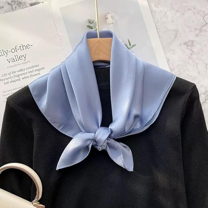 ANDANTINO 100% Mulberry Silk Square Scarf for Hair-25.6" X25.6'' Women Men Natural Silk Neckerchief Digital Printed Headscarf