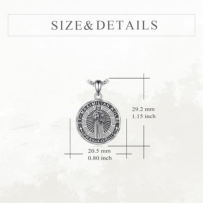 YFN Patron Saint Necklace Sterling Silver Amulet Medal Pendant Religious Protector Jewelry Gifts for Women Men