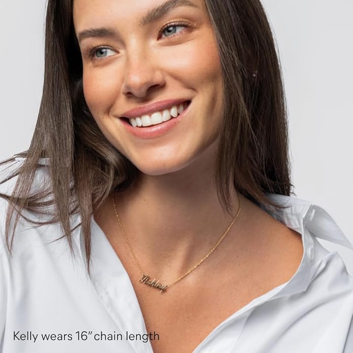 TSD Custom Dainty Name Necklace Personalized in Solid or Gold Plated or Sterling Silver, Customized Jewelry Necklace Gift for Women, Personalized with any Name or Word - Jewlr