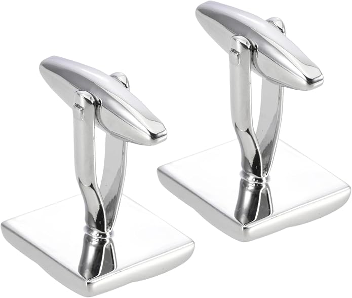 Jonwo Square Metal Silver Cufflinks with Blue Crystal for Men Lady In Gift Box Classic Men's Cuff Links Jewelry for Wedding Party Daily Office Business Events Tuxedo Dress