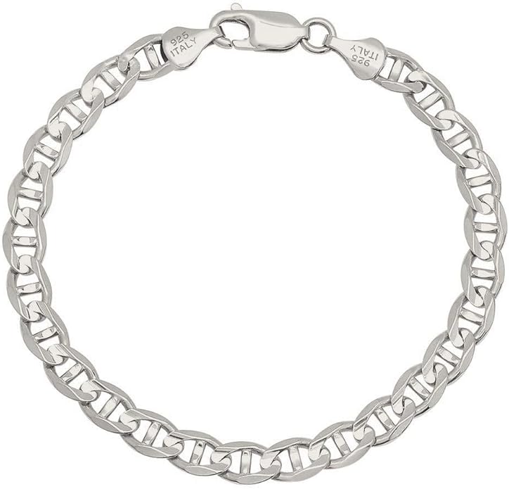 Savlano 925 Sterling Silver Solid Italian Figaro, Rope,Herringbone, Curb, Ball Bead, Snake, Mariner Chain Anklet for Women, Comes in 0.8mm - 5mm With Gift Box