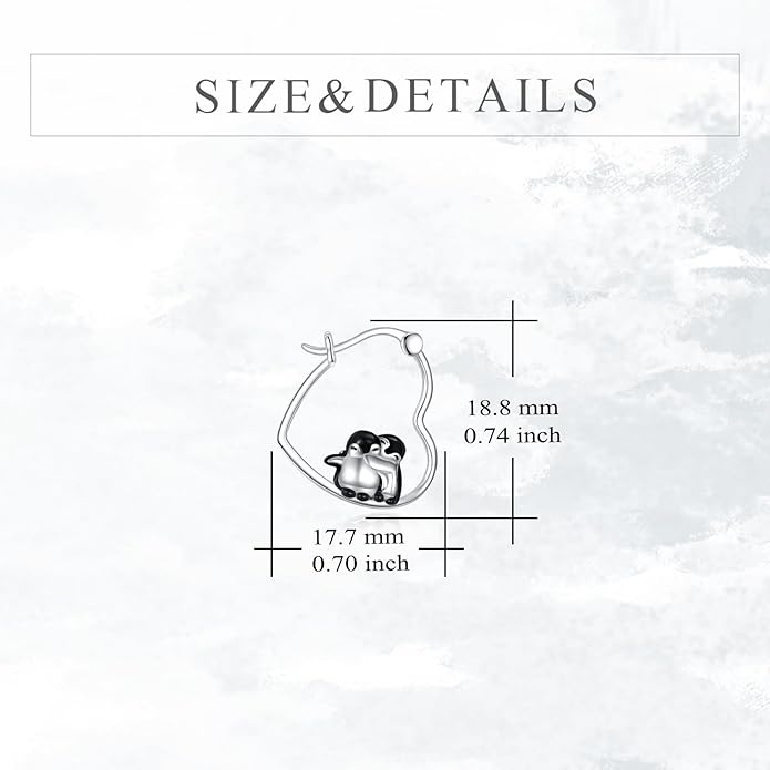 AXELUNA Animal Earrings Sterling Silver Mom and Daughter Earrings Heart Jewelry Gift for Women Mother