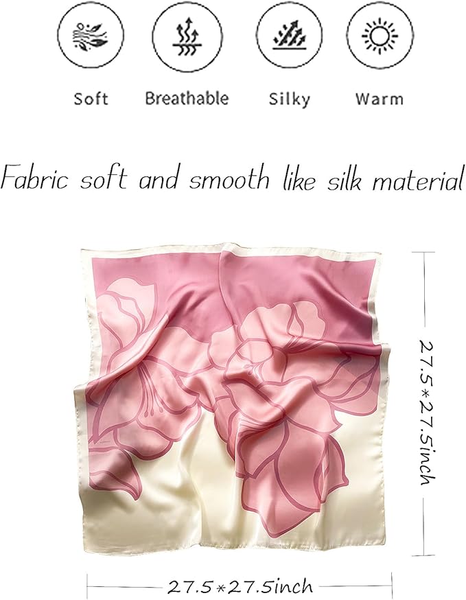 Hioyiwse Satin Bandanas Head Scarf For Women Hair Scarves Accessories Lightweight Fashion Wrap Neck Silk Sleeping Headscarf
