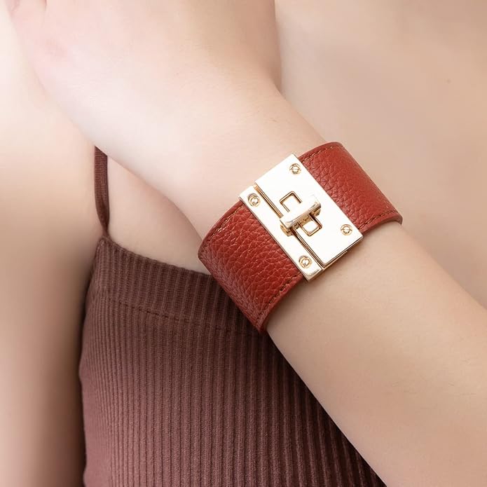 Rantanto Braid Leather Wrap Bracelet Trendy Stackable Crystal Cuff Boho Gold Heart Bracelet Jewelry Gift For Women