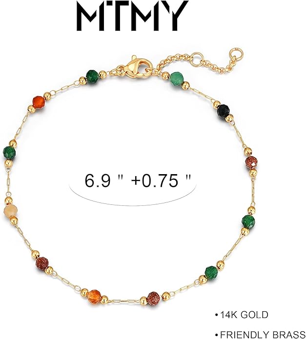 MTMY Gold Chain Bracelet for Women 14K Gold Plated Dainty Bracelets with Adjustable Chain Cute Bracelet Gold Trendy Jewelry