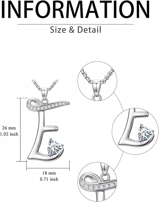 Christmas Gifts for Women Alphabet A to Z Initial Birthstone Pendant Necklaces for Women - 18k White Gold Plated Personalized Name Jewelry Valentine Mothers Day Birthday Gifts for Women Her Girlfriend
