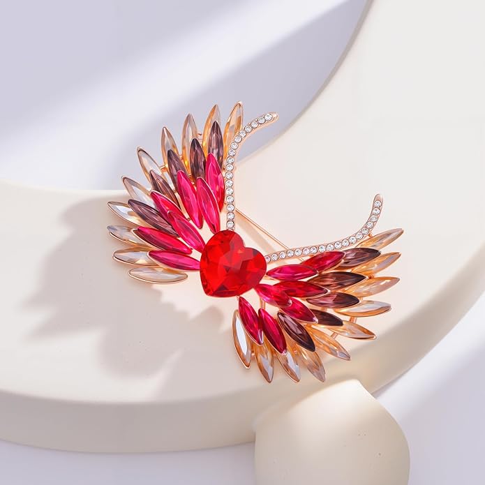 Soumimi Rhinestone Brooch Pin Crystal Brooches for Women Lapel Pin Dress Accessories Birthday Christmas Gift for Wife Mom