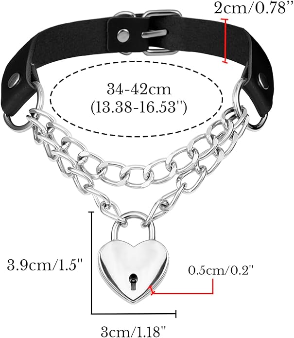 MILAKOO PU Leather Punk Choker Necklaces Circle/Heart Charm Adjustable Collar Necklace for Women