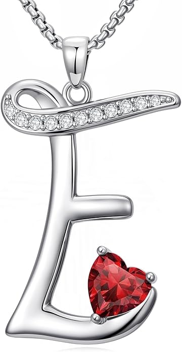 Christmas Gifts for Women Alphabet A to Z Initial Birthstone Pendant Necklaces for Women - 18k White Gold Plated Personalized Name Jewelry Valentine Mothers Day Birthday Gifts for Women Her Girlfriend