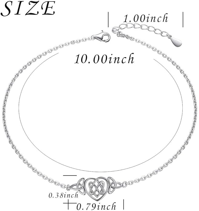 Anklet for Women S925 Sterling Silver Adjustable Foot Evil Eye Starfish Heart Bead Butterfly Celtic Knot Cross Multilayer Layered Ankle Bracelet Jewelry