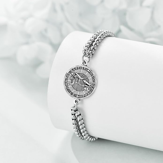 YFN Patron Saint Bracelet Sterling Silver Religious Protector Bracelet Jewelry Gift for Women Men