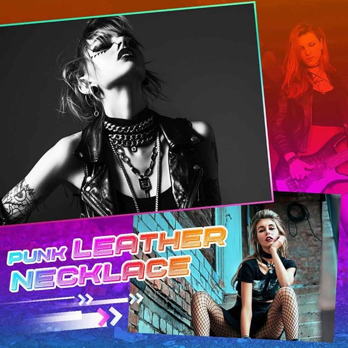 CLOACE Punk Leather Choker Necklace Black Gothic Collar Chokers Necklaces Wide Leathers Costume Jewelry Accessories for Women