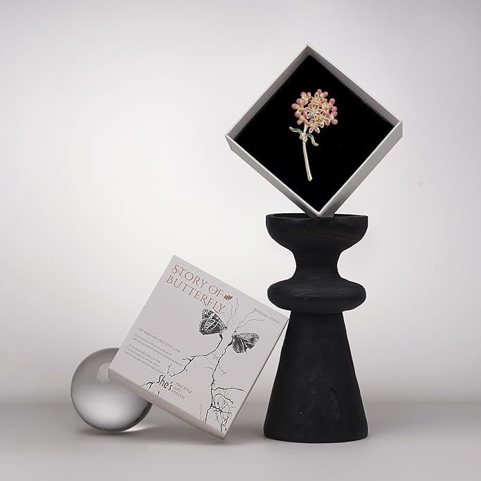 Irises Flower brooches and pins for women, Hand-driping Oil brooch pins inlaid with artificial crystals, SHE'S FREE STYLE JUST FOR YOU Green leaf safety pins enameled jewelry pins and brooches