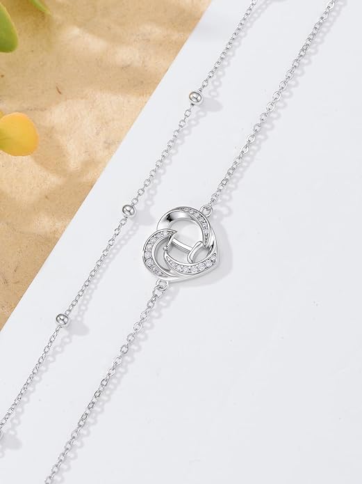 Dorunmo Initial Anklet 925 Sterling Silver Letter A-Z Layered Heart Anklet Beach Jewelry Birthday Gifts for Women