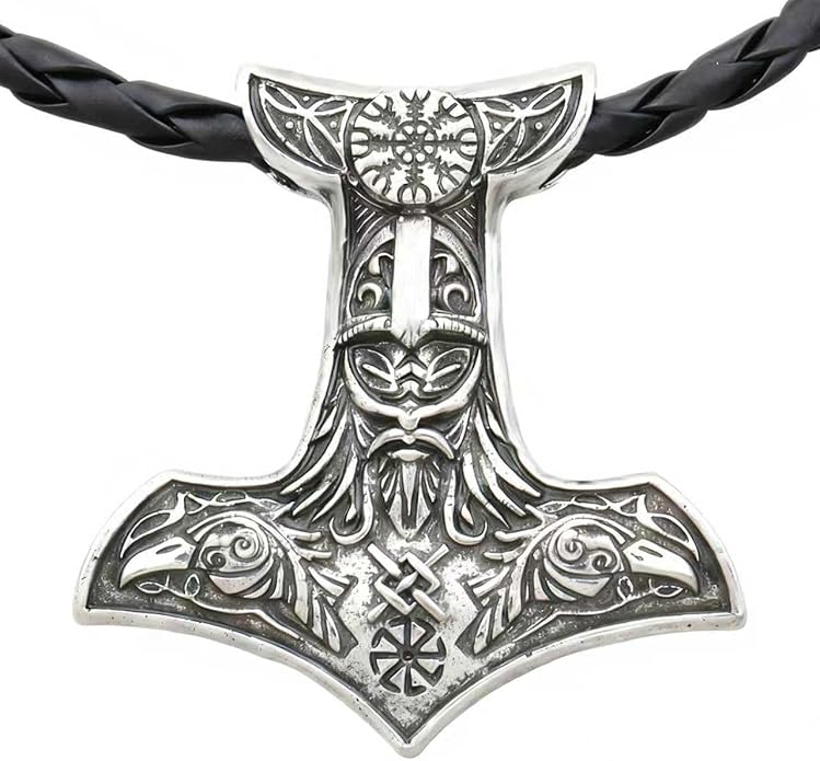S925 Sterling Silver Viking Pendant, Norse Mythology Inspired Men's Jewelry, Perfect for Necklaces, Gift for Father's Day, Christmas, Birthday