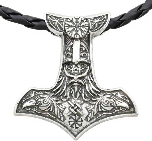 S925 Sterling Silver Viking Pendant, Norse Mythology Inspired Men's Jewelry, Perfect for Necklaces, Gift for Father's Day, Christmas, Birthday
