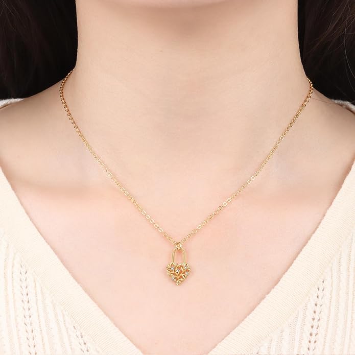 925 Sterling Silver Fashion Pendant Necklace for Women，Fashion Jewelry, 18K Gold Plated， Advanced Retro Series Link Chains ，Basic Multifunctional Accessories Suitable for Multiple Occasions and Daily Wear