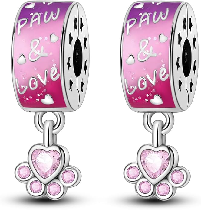Parmuz Clip Spacer Charm for Bracelet 925 Sterling Silver Pave Cubic Zirconia Lock Stopper Bead Star Moon Evil Eye Jewelry Charm for Woman