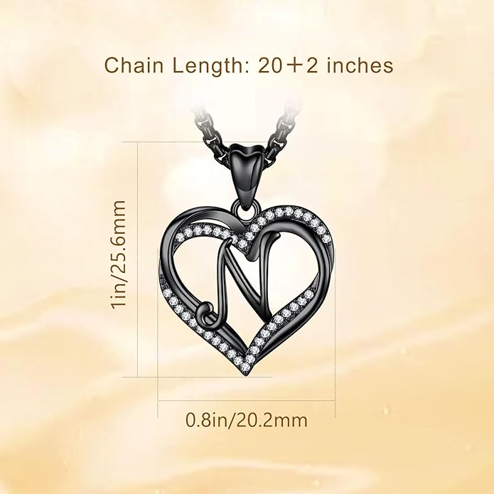 INFUSEU Unique Initial Necklaces for Women Girls Small Heart Letter Jewelry, Meaningful Personalized Gifts