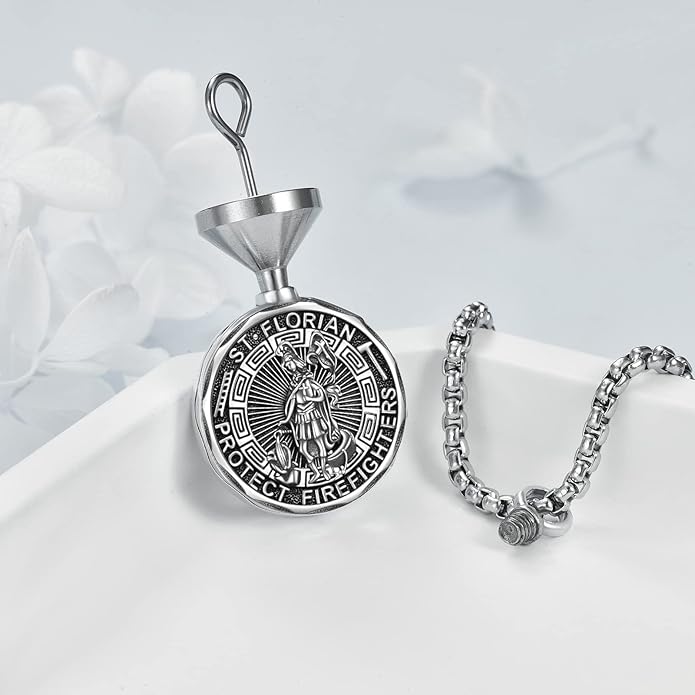 YFN Patron Saint Necklace Sterling Silver Amulet Medal Pendant Religious Protector Jewelry Gifts for Women Men