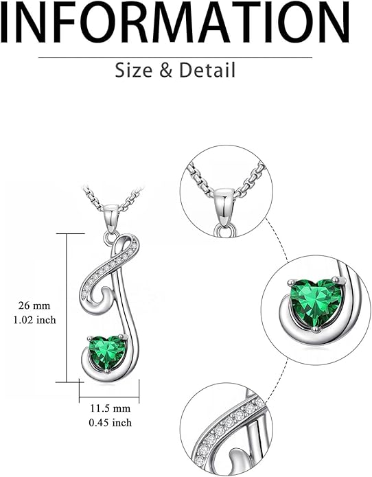 Christmas Gifts for Women Alphabet A to Z Initial Birthstone Pendant Necklaces for Women - 18k White Gold Plated Personalized Name Jewelry Valentine Mothers Day Birthday Gifts for Women Her Girlfriend