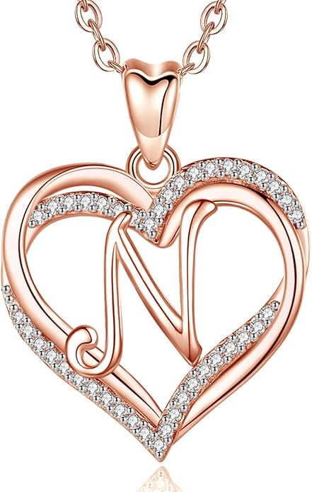 INFUSEU Unique Initial Necklaces for Women Girls Small Heart Letter Jewelry, Meaningful Personalized Gifts
