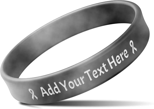 Custom Rubber Bracelets with Text Logo Clipart Customizable Bracelet Personalized 1/2 Inch Silicone Wristbands for Awareness, Events, Support, Promotions