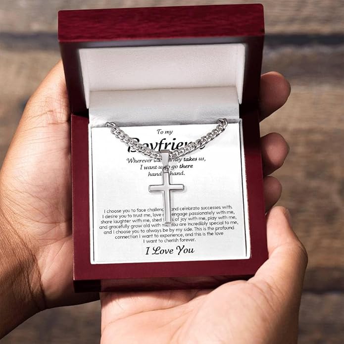 VIRAGIL To My Man Necklace Chain for Men, Silver Stainless Steel Chain Jewelry, Romantic Gift from Partner for Birthday Valentine or Everyday Wear with Meaning