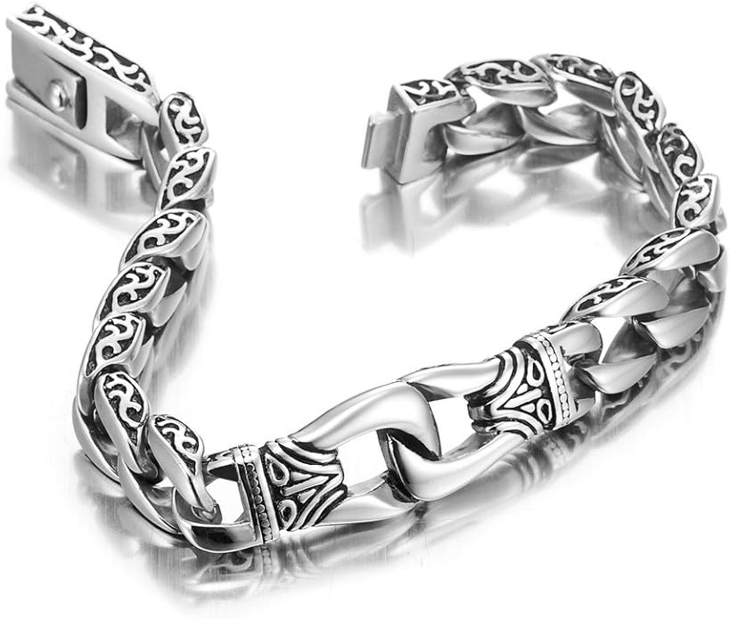 Men’s Link Bracelet Collection – Stainless Steel, Black & Silver Variations, Bracelet & Necklace Sets, 8.3–9" Length, Gift Ready