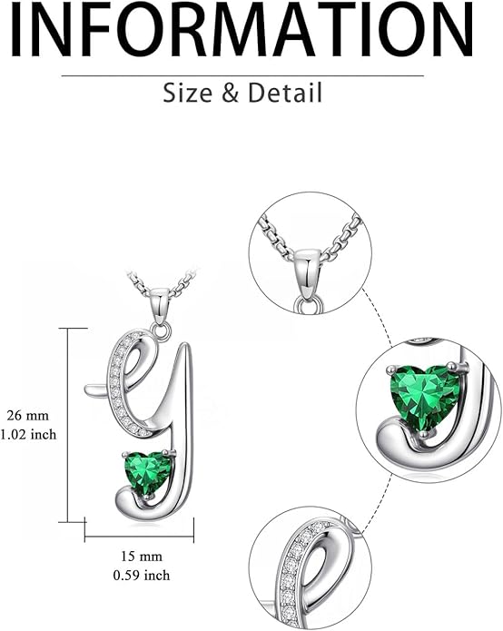Christmas Gifts for Women Alphabet A to Z Initial Birthstone Pendant Necklaces for Women - 18k White Gold Plated Personalized Name Jewelry Valentine Mothers Day Birthday Gifts for Women Her Girlfriend