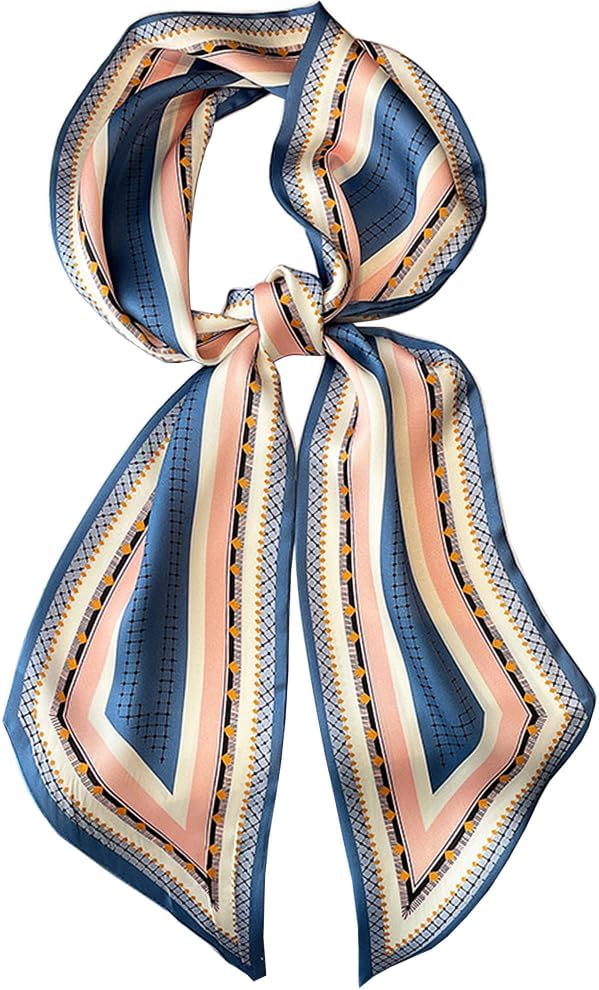 Hioyiwse Head Scarf Hair Neck Scarves For Women Purse Bag Scarfs For Handbags Silky Long Thin Satin Headscarf Fashion