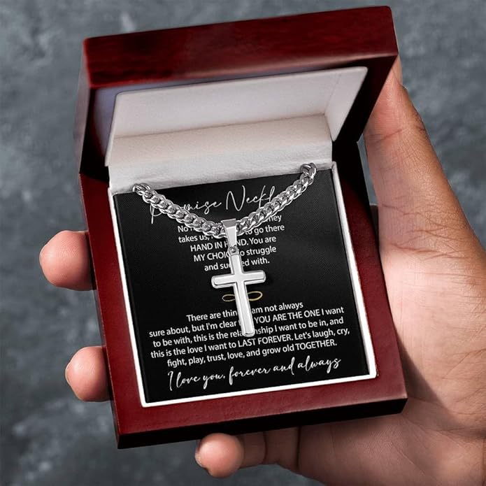 VIRAGIL To My Man Necklace Chain for Men, Silver Stainless Steel Chain Jewelry, Romantic Gift from Partner for Birthday Valentine or Everyday Wear with Meaning