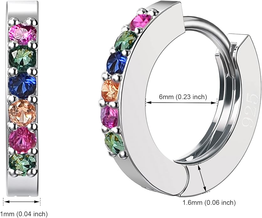 SWEETV 925 Sterling Silver Huggie Hoop Earrings for Women Girls-Tiny Small Cartilage Hoop Earring