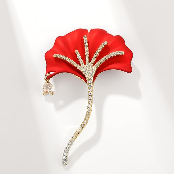 AILONMEI Red Rose Flower Brooches and Pins for Women Costume Jewelry Brooch Pins Broches Jewelry for Women Elegant Lady Pin