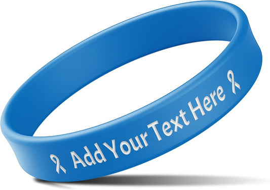 Custom Rubber Bracelets with Text Logo Clipart Customizable Bracelet Personalized 1/2 Inch Silicone Wristbands for Awareness, Events, Support, Promotions