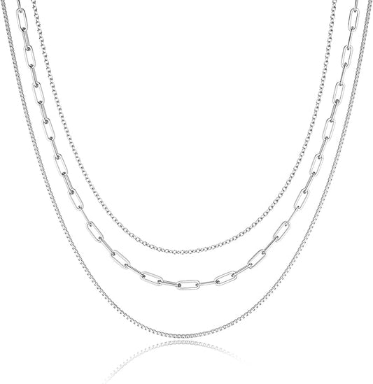 Freekiss Herringbone Necklace for Women,Dainty Gold Necklace,14k Gold Plated Snake,Gold Chain Choker Necklaces,Simple Gold Layered Necklaces,Gold Jewelry Gift for Women