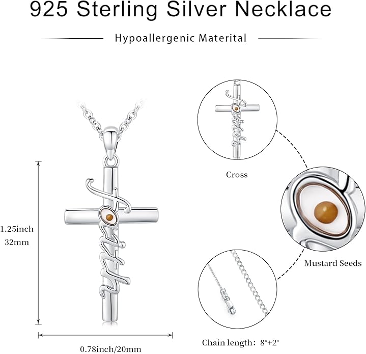 Midir&Etain Cross Necklace 925 Sterling Silver Celtic Christian Pendant Religious Protection Jewelry for Women Men