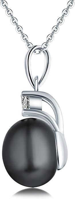 925 Sterling Silver Freshwater Cultured Pearl Pendant Necklace JO WISDOM Jewelry for Women,Girls
