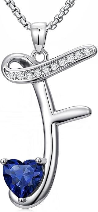 Christmas Gifts for Women Alphabet A to Z Initial Birthstone Pendant Necklaces for Women - 18k White Gold Plated Personalized Name Jewelry Valentine Mothers Day Birthday Gifts for Women Her Girlfriend