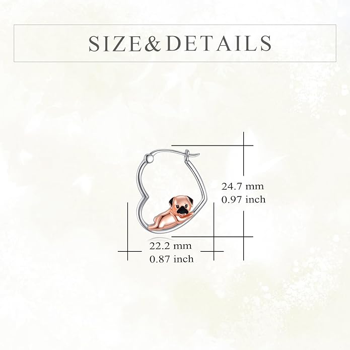 YFN Animal Earrings Sterling Silver Animal Heart Hoop Dangle Earrings Cute Jewelry Gifts for Women