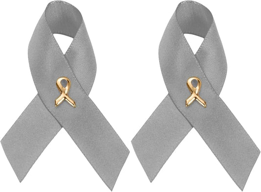 1/2/5/10/25/50/100pcs Satin Awareness Ribbon Pins (Pick your color), for Cancer & Disease Awareness, Bulk Quantities for Fundraising, Events, Gift Giving