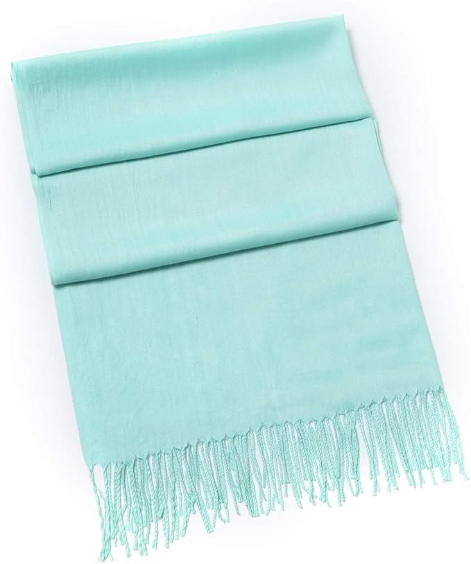 Cindy & Wendy Pashmina Shawls and Wraps Large Scarfs for Women Wedding Party Bridal Long Fashion Solid Shawl Wrap Fringes