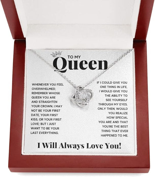 Couples Gifts Necklace To My Soulmate Necklace Birthday Christmas Jewelry Romantic Gifts For My Wife with Message Card Box Personalized Gift Present Pendant for Future Wife Soulmate Girlfriend
