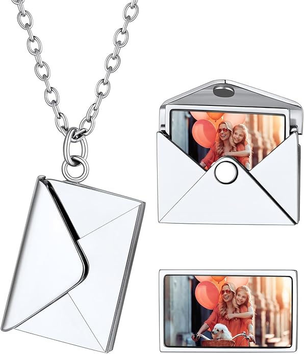 Supcare Locket Necklace That Holds Pictures-Engraved Photo Pendant Custom Jewellery Gifts for Men Women (with Jewellery Gift Box)