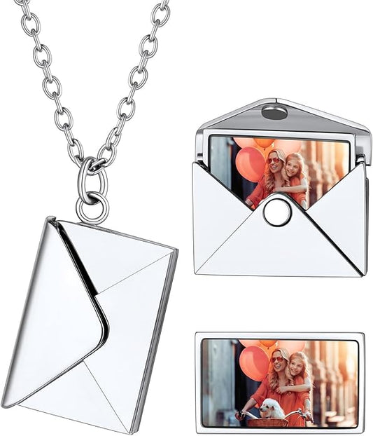 Supcare Locket Necklace That Holds Pictures-Engraved Photo Pendant Custom Jewellery Gifts for Men Women (with Jewellery Gift Box)