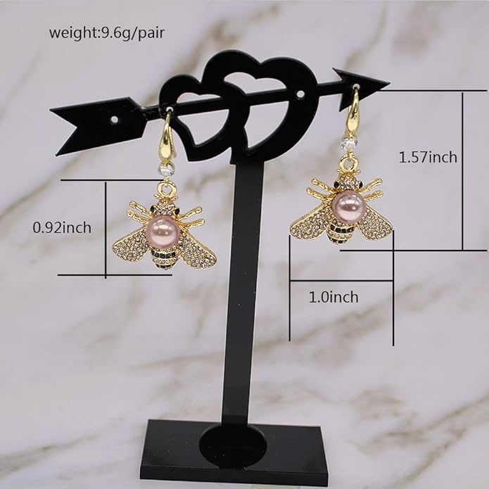 Honey Bee Brooches Crystal Insect Themed Bee Brooch Animal Fashion Shell Pearl Brooch Pin Gold Tone