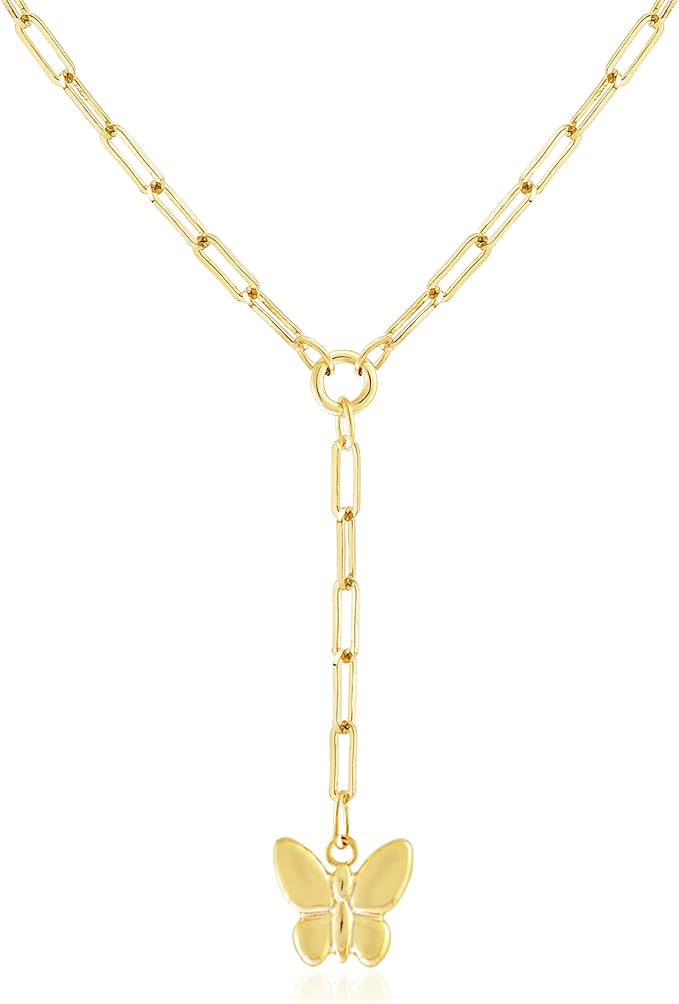 Jewelry Atelier Gold Filled Pendant Necklace Collection - 14K Yellow Gold Filled Pendant Necklace with Solid Clip Chain for Women (Different Sizes and Styles with Extension/Adjustable Chain)