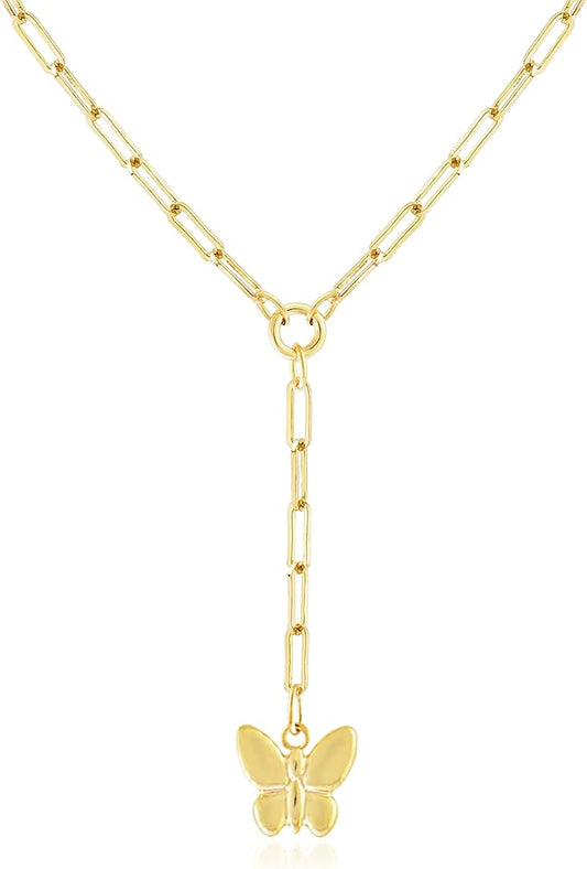 Jewelry Atelier Gold Filled Pendant Necklace Collection - 14K Yellow Gold Filled Pendant Necklace with Solid Clip Chain for Women (Different Sizes and Styles with Extension/Adjustable Chain)